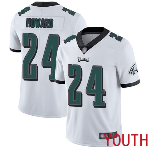 Youth Philadelphia Eagles #24 Jordan Howard White Vapor Untouchable NFL Jersey Limited Player Football